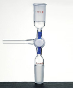 抽气转换接头,具2mmT型三通四氟节门塞,磨口 14 20 - 