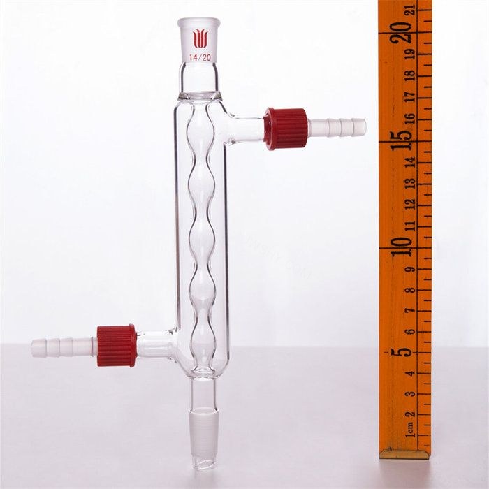 球型冷凝器 具可拆式小咀 14/20 夹层长120mm φ8mm小咀
