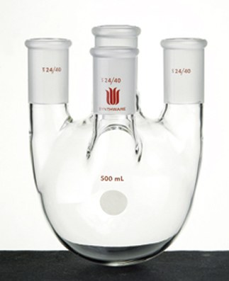 直四口圆底球瓶 250ml 中间磨口：24/40 侧磨口：24/40 前磨口：24/40 - 欣维尔
