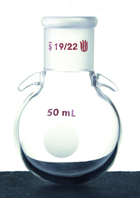 具挂钩的圆底烧瓶 磨口：19/22 25ml - 欣维尔