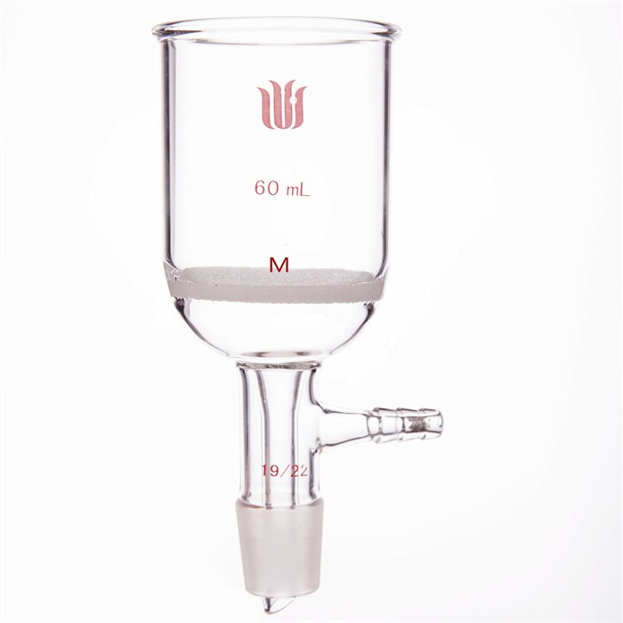 具磨口砂芯布什漏斗 60ml，磨口：19/22，G3砂板 - 欣维尔