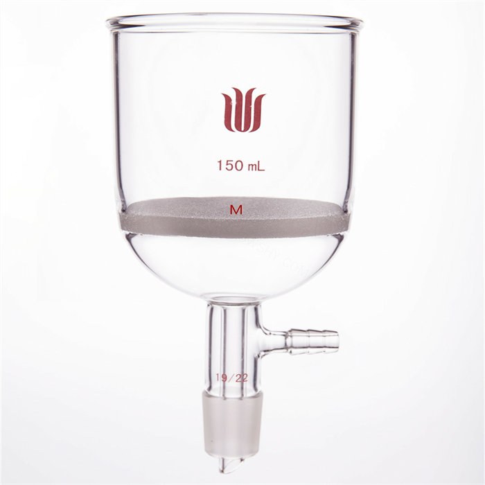 具磨口砂芯布什漏斗 150ml，磨口：19/22，G3砂板 - 欣维尔