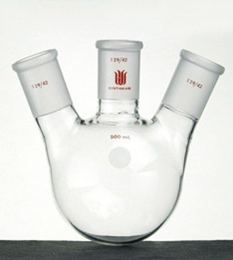 斜三口球瓶 厚壁高强度 中间磨口：34/45 侧磨口：29/42 3000ml - 欣维尔