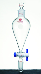具下磨口玻璃塞分液漏斗 上下磨口：19/22，四氟节门：2mm，25ml - 欣维尔