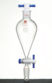 具下磨口四氟塞分液漏斗 上下磨口：19/22，四氟节门：4mm，250ml - 欣维尔