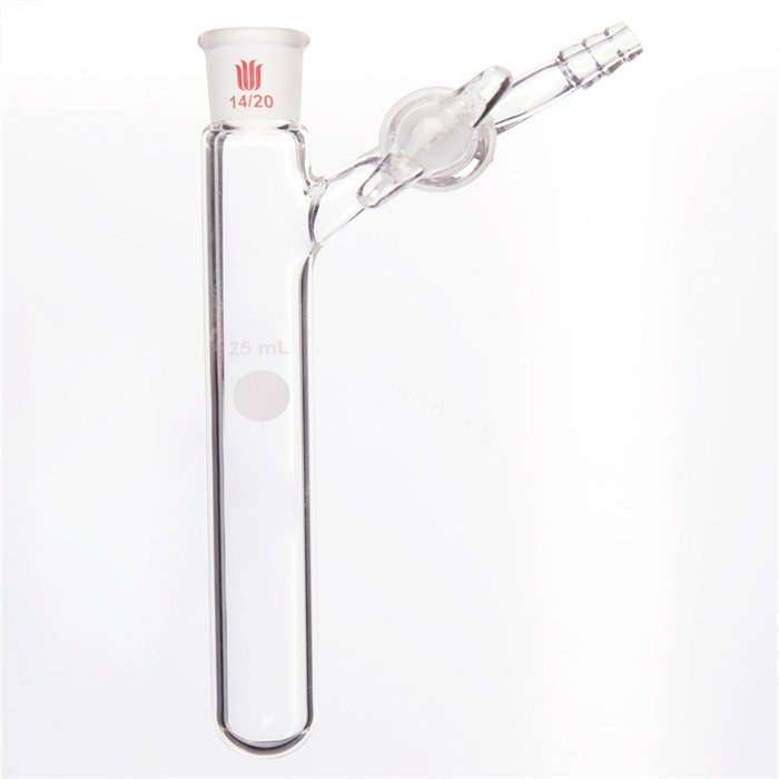 反应管 内磨口14/20 玻璃节门 25ml - 欣维尔