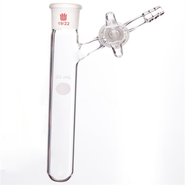 反应管 内磨口19/22 玻璃节门 25ml - 欣维尔