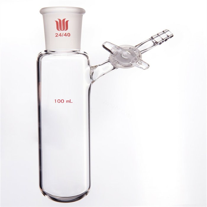 反应管 内磨口24/40 玻璃节门 100ml