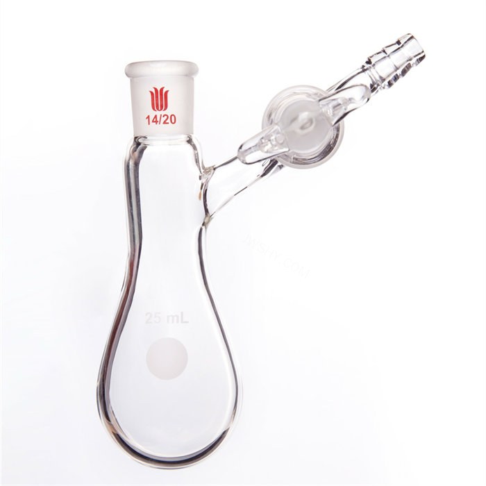 反应茄瓶 磨口：14/20 25ml 玻璃节门