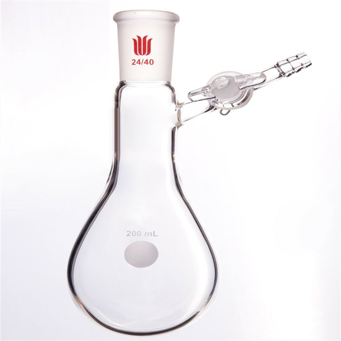 反应茄瓶 磨口:24/40 200ml 玻璃节门