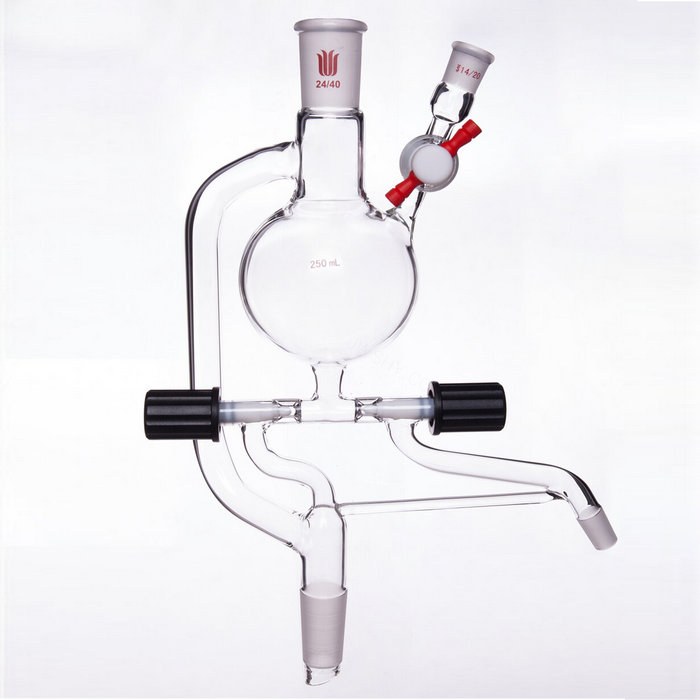 具高真空阀式溶剂干燥装置 250ml 24/40 - 欣维尔