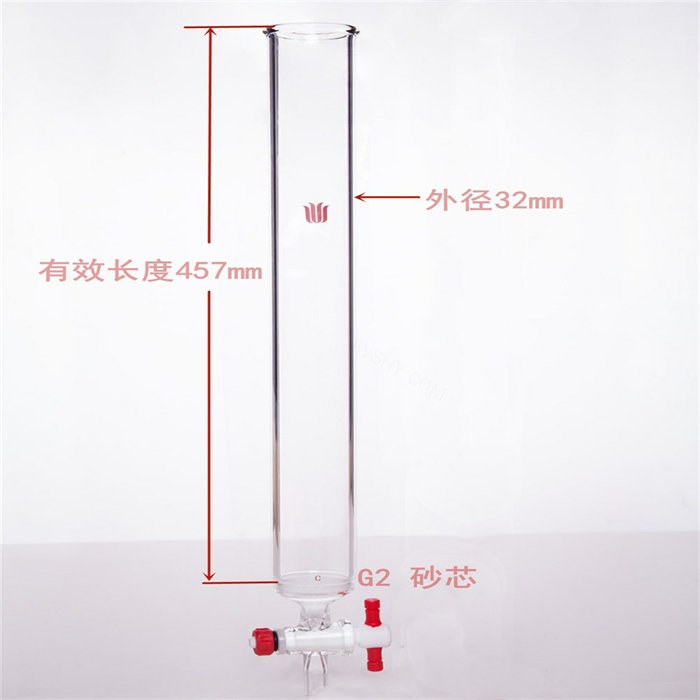 具砂板四氟节门层析柱 &phi;32mm 有效长：457mm - 欣维尔