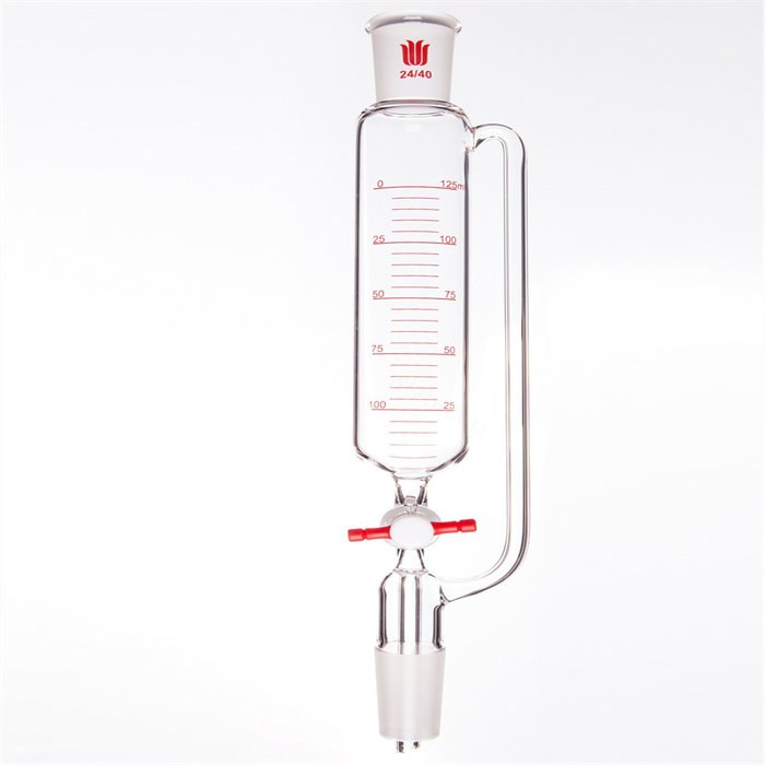 带刻度恒压滴液漏斗 四氟节门，磨口：24/40，125ml - 欣维尔