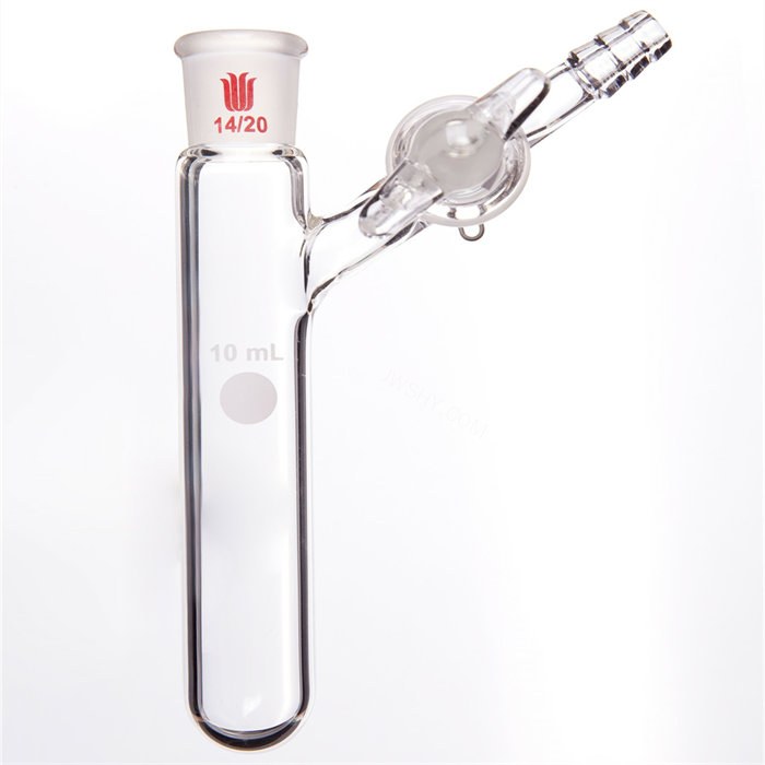 反应管 内磨口14/20 玻璃节门 10ml - 欣维尔