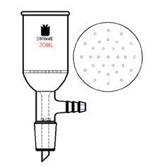 具玻璃板布什漏斗,磨口:19/22,15ml - MANSWARE