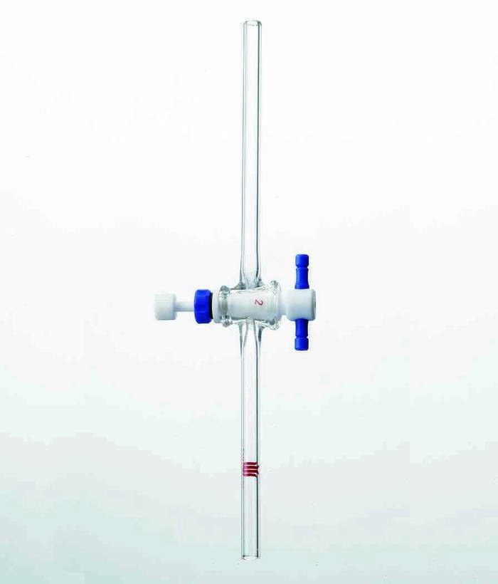 精细可调式四氟直孔节门 孔径：4mm 外径：10mm