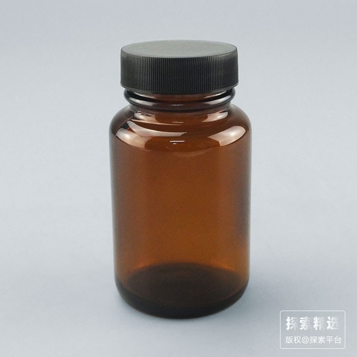 100mL 38-400 棕色广口瓶 黑色PP盖＋PE垫 外径&times;高度： 50&times;87.5mm