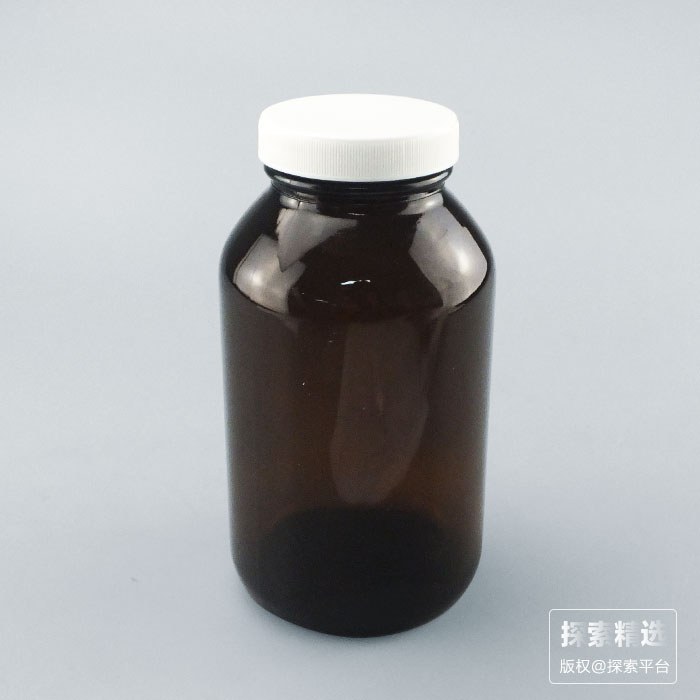 500mL 53-400 棕色广口瓶 白色PP盖＋PE垫 外径&times;高度： 80.6&times;146.5mm