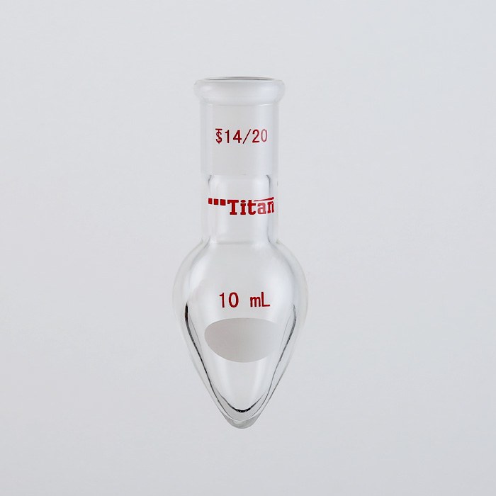 厚壁鸡心磨口烧瓶 高强度，脖加长：15mm，磨口：14/20，10ml 特优级