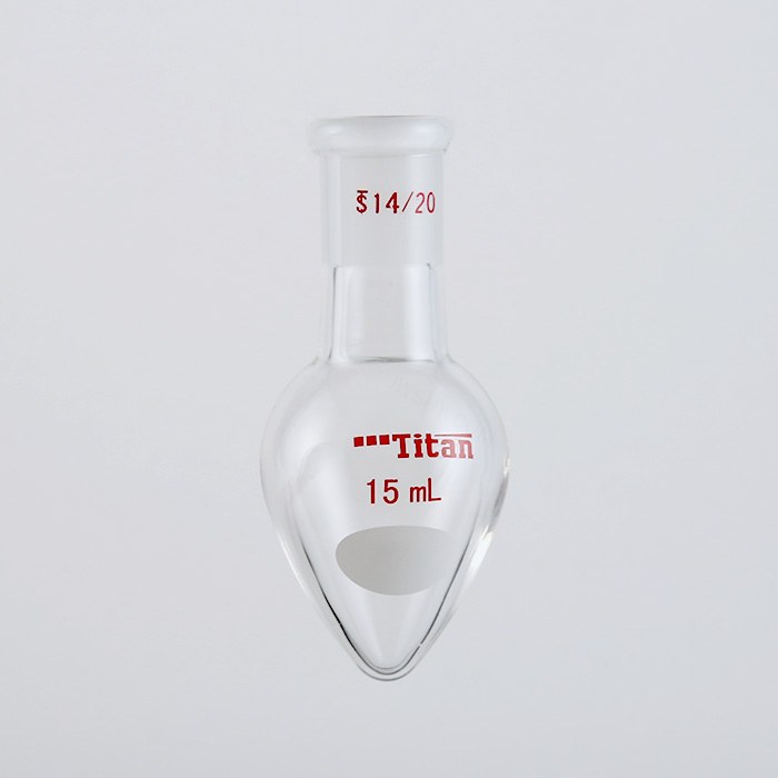 厚壁鸡心磨口烧瓶 高强度,脖加长:15mm,磨口:14/20,15ml 特优级
