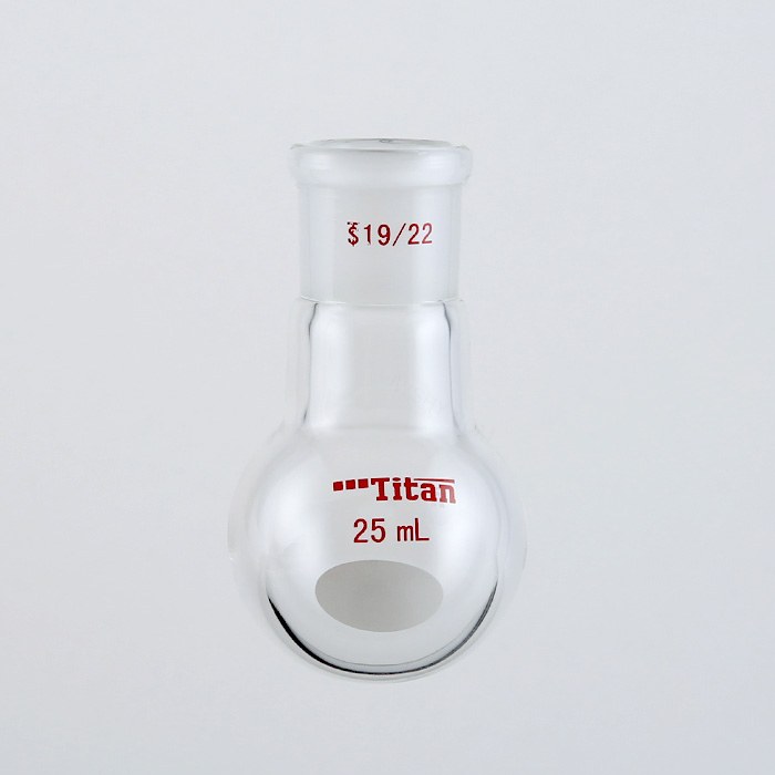 单颈圆底球瓶 厚壁高强度，磨口：19/22，25ml 特优级 爆款