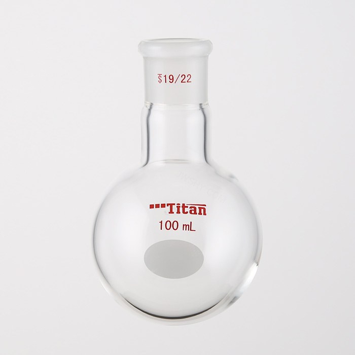 单颈圆底球瓶 厚壁高强度，磨口：19/22，100ml 特优级 爆款