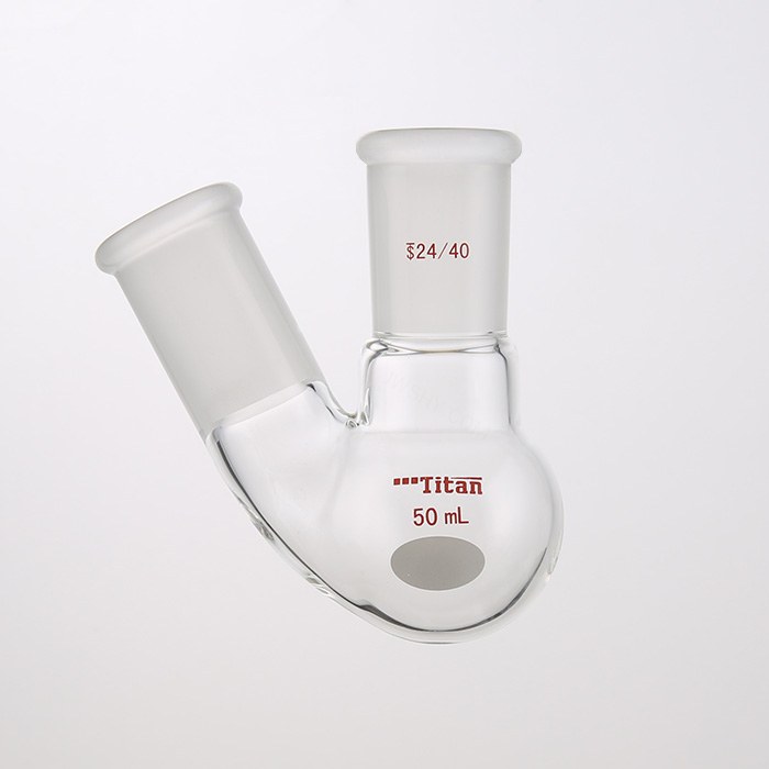 厚壁斜两口瓶 中间磨口:24/40,侧磨口:24/40,50ml 特优级 爆款