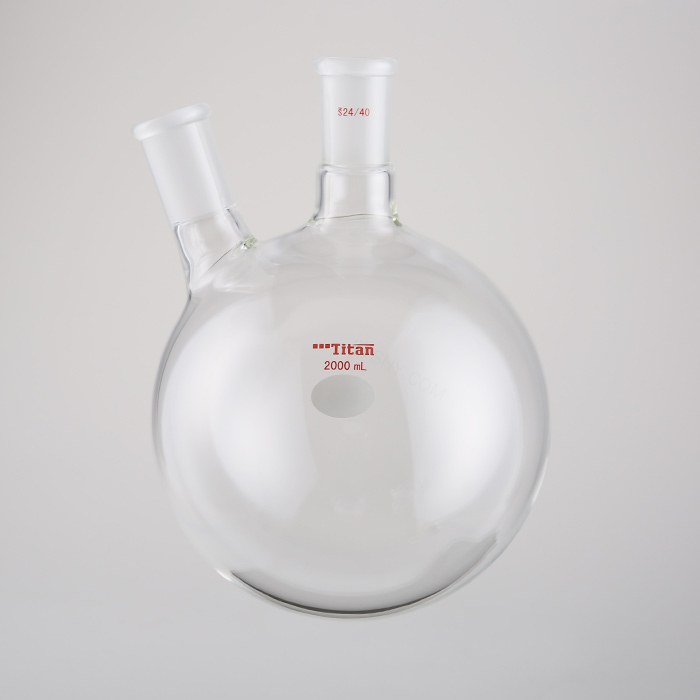 厚壁斜两口瓶 中间磨口：24/40，侧磨口：24/40，2000ml 特优级