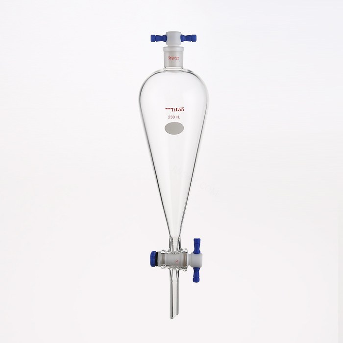 具四氟塞分液漏斗 上磨口：19/22，四氟节门：4 mm，250ml 特优级 爆款 - ACESUN艾斯琳
