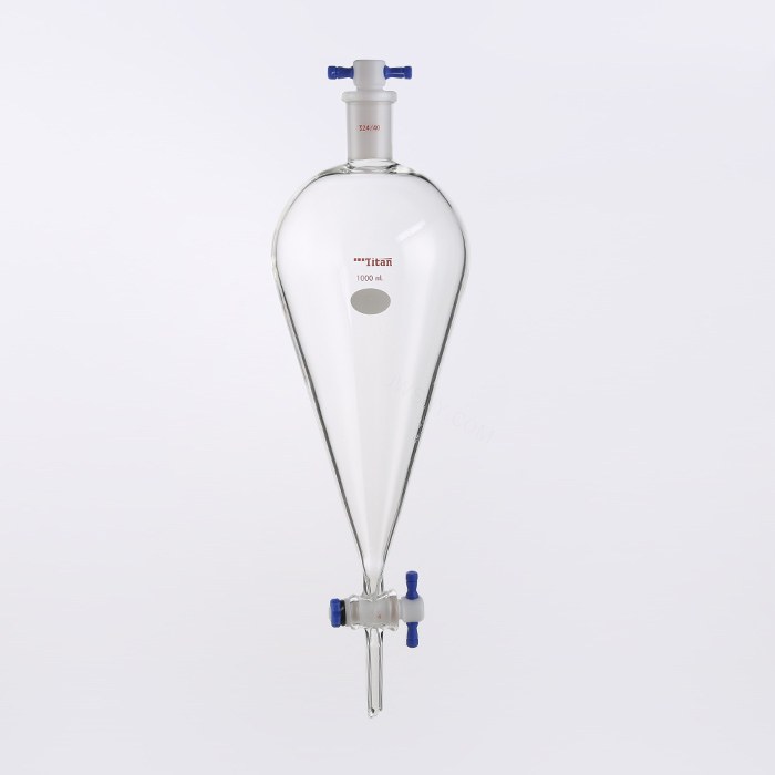 具四氟塞分液漏斗 上磨口：24/40，四氟节门：4 mm，1000ml 特优级 爆款 - ACESUN艾斯琳