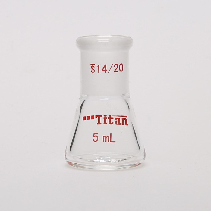 具磨口三角瓶 厚壁高强度 磨口：14/20 5ml 特优级 - ACESUN艾斯琳