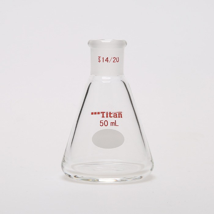 具磨口三角瓶 厚壁高强度 磨口：14/20 50ml 特优级