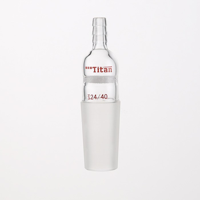 具砂板直型抽气接头 G1砂板，磨口：24/40，总高：95mm 特优级