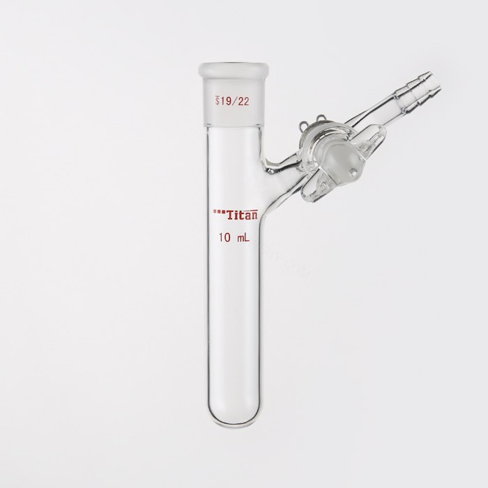 反应管 具2mm玻璃节门，磨口：19/22，10ml 特优级 爆款 - ACESUN艾斯琳