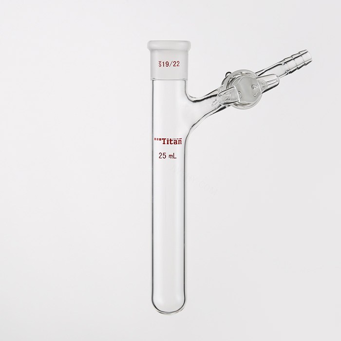 反应管 具2mm玻璃节门，磨口：19/22，25ml 特优级 爆款
