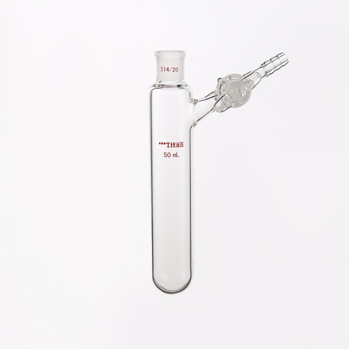 反应管 具2mm玻璃节门，磨口：14/20，50ml 特优级 - ACESUN艾斯琳