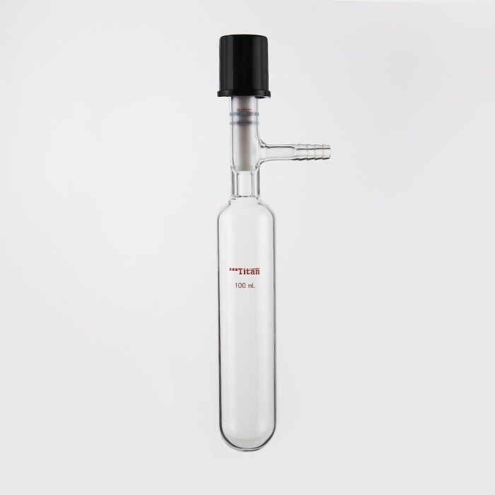厚壁溶剂储存瓶(SCHLENK) 外径&times;长度：40&times;140mm，高真空阀：0-8mm，100ml…