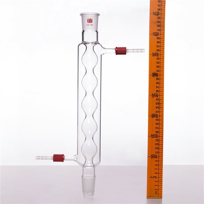 球型冷凝器,具可拆式小咀 冷凝部分长度(mm)300 磨口24/40 连接小咀外径(mm)8 - 欣维尔