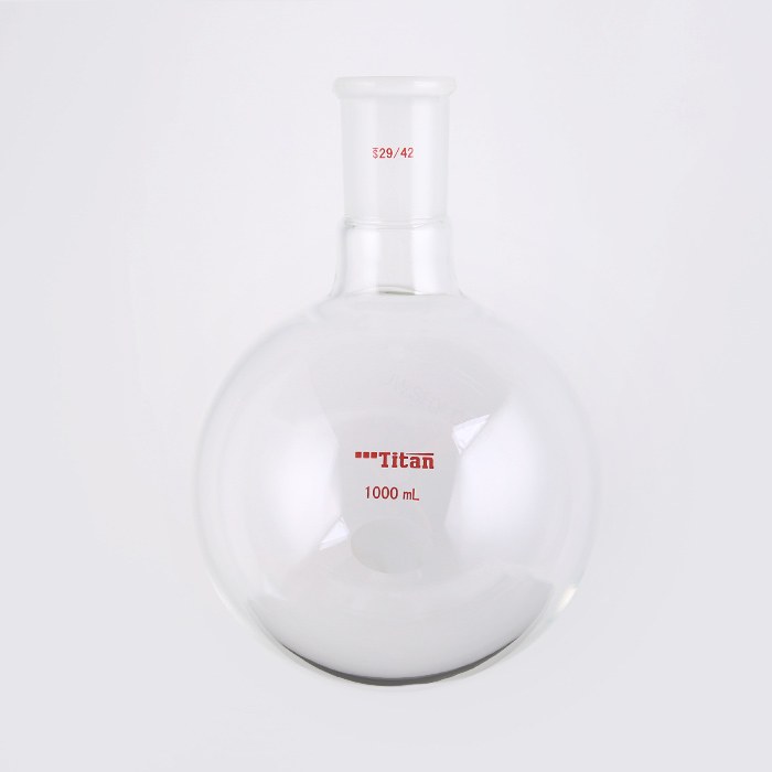 单颈圆底球瓶 厚壁高强度，磨口：29/42，1000ml 特优级 - ACESUN艾斯琳