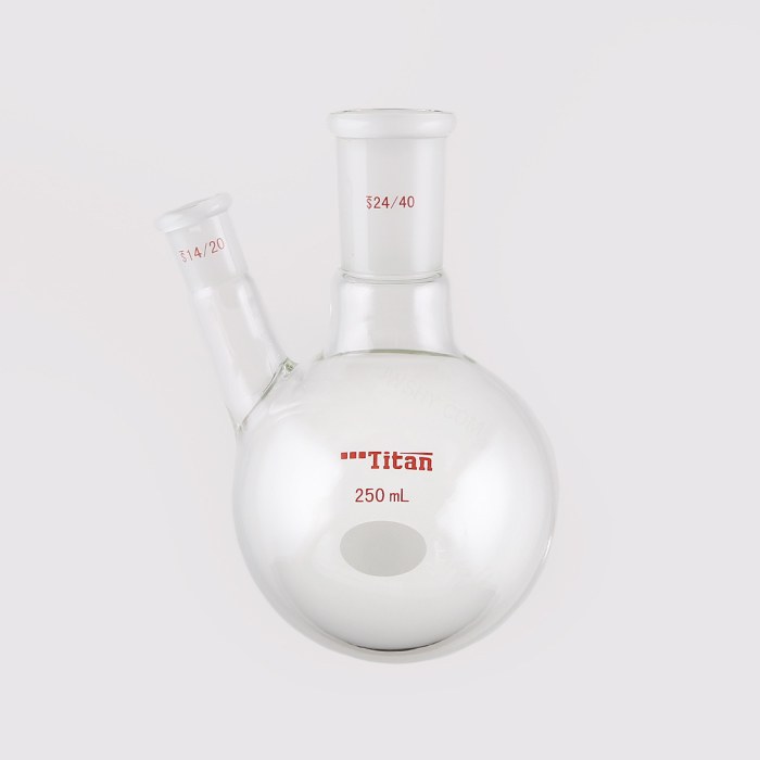 厚壁斜两口瓶 中间磨口：24/40，侧磨口：14/20，250ml 特优级