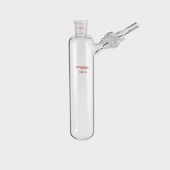 反应管 具2mm玻璃节门，磨口：14/20，100ml 特优级 - ACESUN艾斯琳
