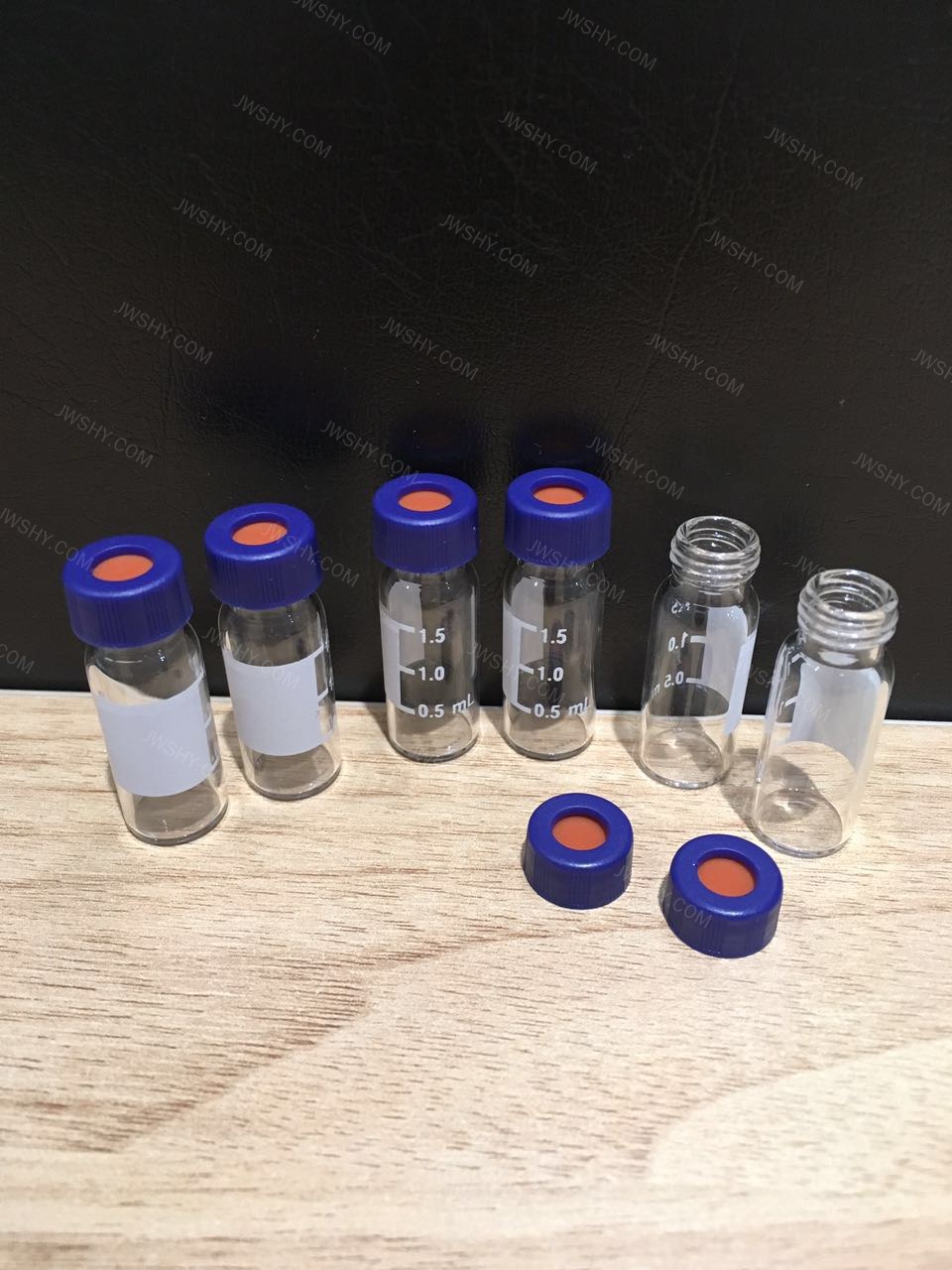 螺纹口透明样品瓶 2ml 开口蓝盖 PTFE/红硅胶垫 - 欣维尔