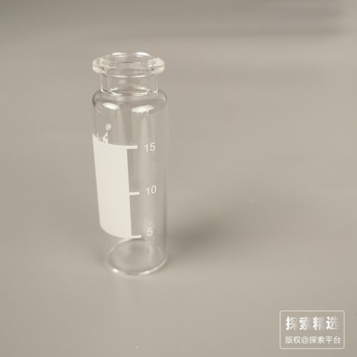 【CNW】20mm透明钳口顶空自动进样瓶 20ml平底（带书写） - CNW/安谱