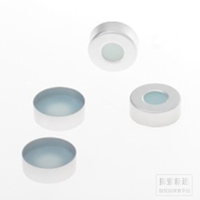 钳口瓶用银色铝盖 20mm（含透明蓝色硅胶/PTFE垫 可用于万通832卡氏炉） - CNW/安谱