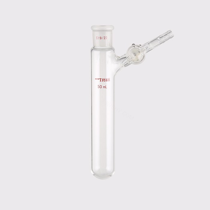 反应管，内磨口19/22，玻璃节门，50ml 特优级 适配加热块：05027320、05027321、05027322