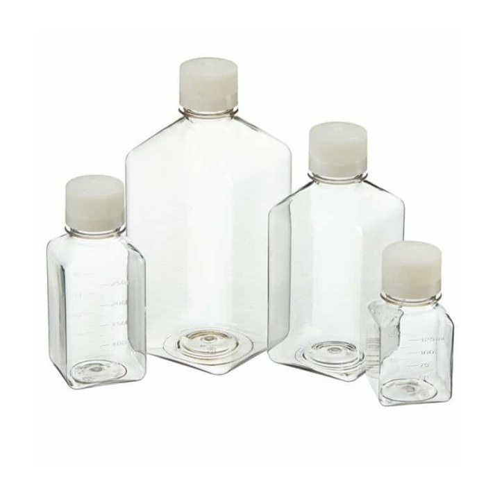LPE 无菌 PET 有刻度培养基瓶 HDPE盖 250ml 透明 科研专用
