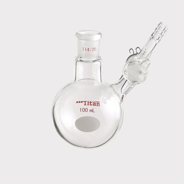具侧管玻璃节门反应瓶 磨口：14/20，100ml 特优级 - ACESUN艾斯琳