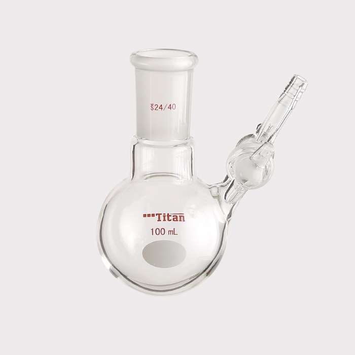 具侧管玻璃节门反应瓶 磨口：24/40，100ml 特优级 - ACESUN艾斯琳