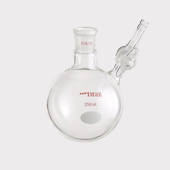 具侧管玻璃节门反应瓶 磨口：19/22，250ml 特优级 - ACESUN艾斯琳