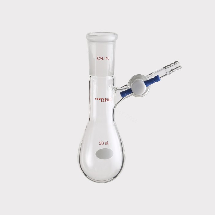反应茄瓶 具2mm四氟节门，磨口：24/40，50ml 特优级 - ACESUN艾斯琳